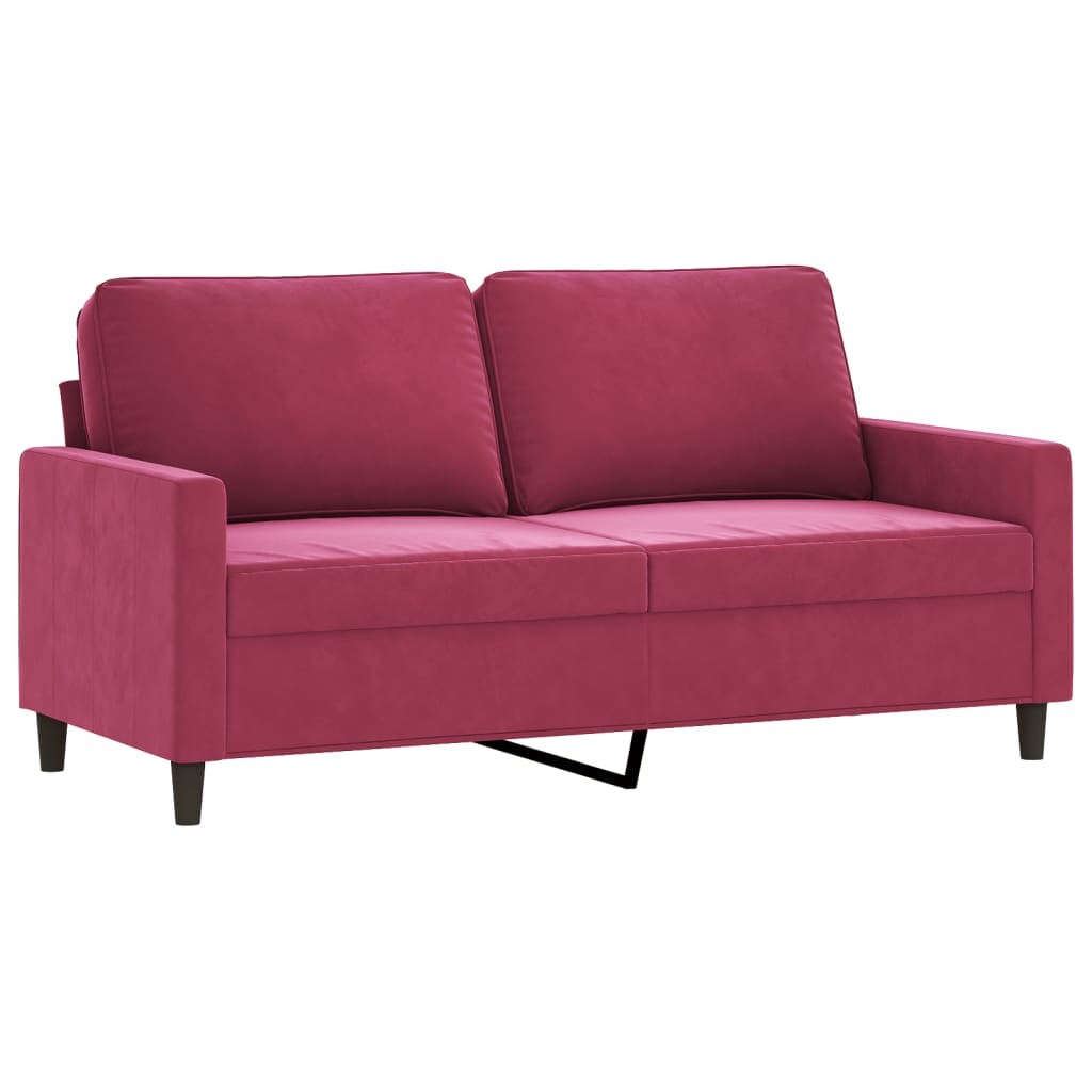 vidaXL 2-Sitzer-Sofa Weinrot 140 cm Samt Image