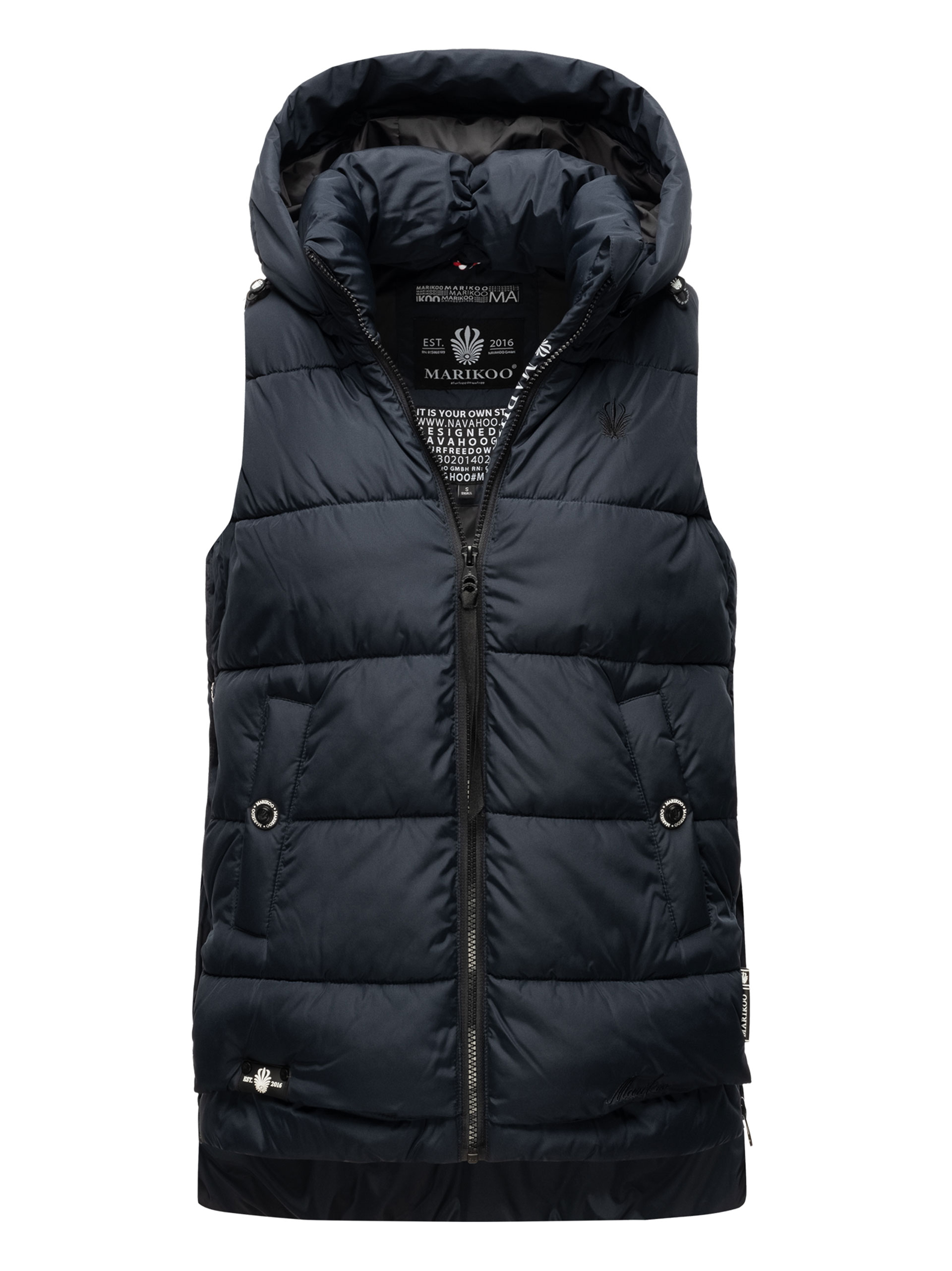 Marikoo Damen Steppweste – Zarinaa, leicht mit abnehmbarer Kapuze Image