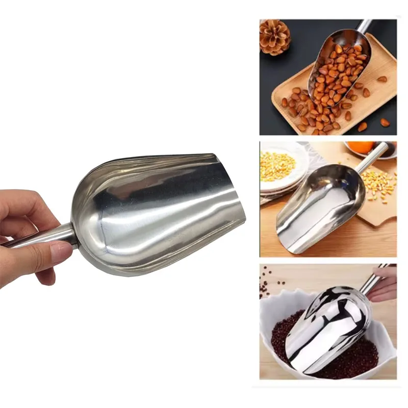 Pelle de nourriture pour animaux de compagnie en acier inoxydable pelle d'alimentation pour chien cuillère de nourriture sèche pour chat grande capacité épaississement cuillère de nourriture pour