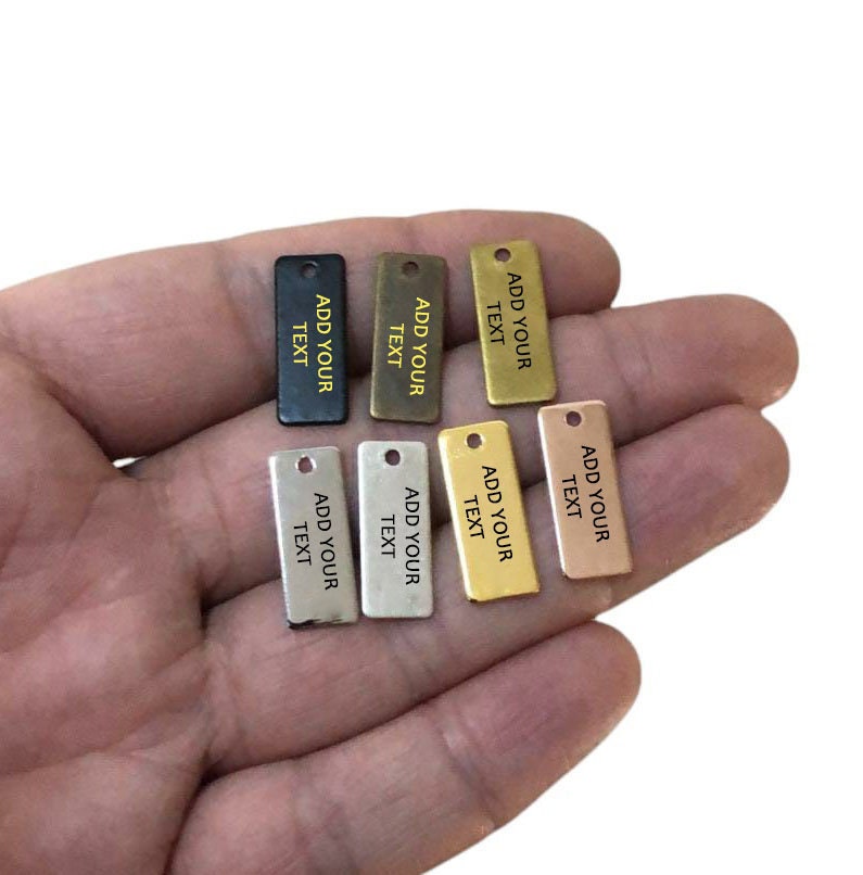 "Collana Tag personalizzato, Rettangolo Personalizzato Logo Blanks, 8x20 mm (5 / 16 \"x 3 / 4\") , Tag personalizzato, Necklace Tag"