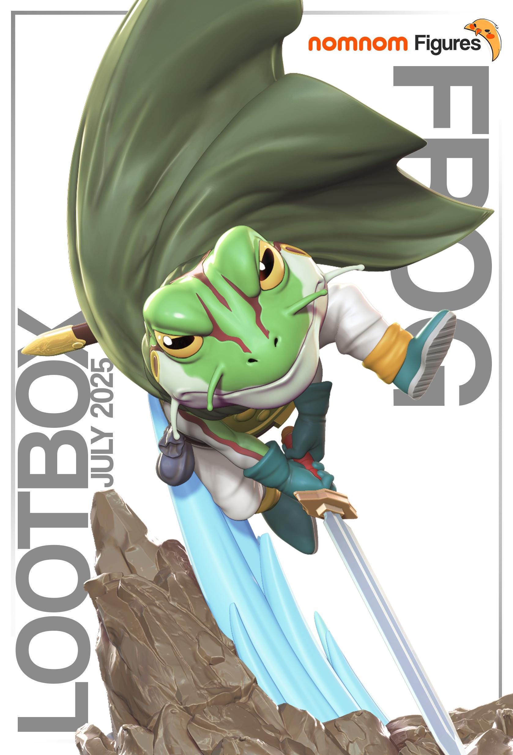 Frog- Chrono Trigger / 14K / scala 1:10 / figura stampata in 3D / non assemblata / disponibile verniciata o non verniciata.
