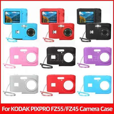 For KODAK PIXPRO FZ45/FZ55 Digital Camera Silicone Case Body Protector Cover with Lanyard Anti-scratch Camera Protective Sleeve