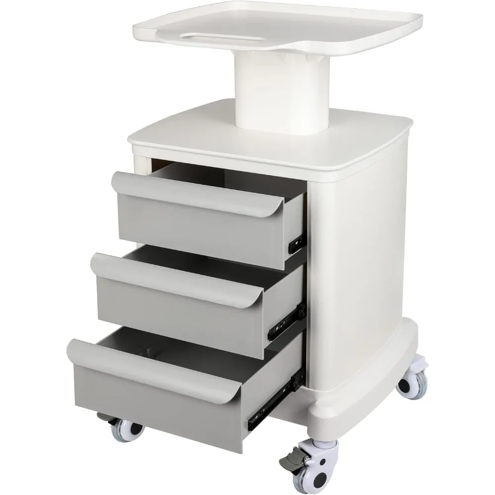 Mobile Trolley Cart for Portable Ultrasound Imaging Scanner Vehicle Trolley Beauty Storage Cart 110 LBS Load with 3 Drawers