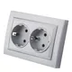WESA Silvery Power 2 Presa elettrica UE con presa a muro di terra Spine Presa incorporata in plastica per vernice spray ignifuga
