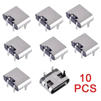 10Pcs 2 Pin Micro USB Typ C Stecker Buchse USB 3,1 Typ-C Weibliche Power Jack Dock Für handy Lade Port