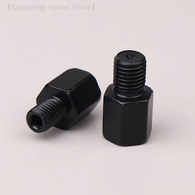 【M】2 Stück Motorrad-Rückspiegel-Konvertierung, schwarze Spiegeladapter, M10, 10 mm, M8, 8 mm Bolzen im Uhrzeigersinn, gegen Uhrzeigersinn, Rechts-Links-Gewinde Image