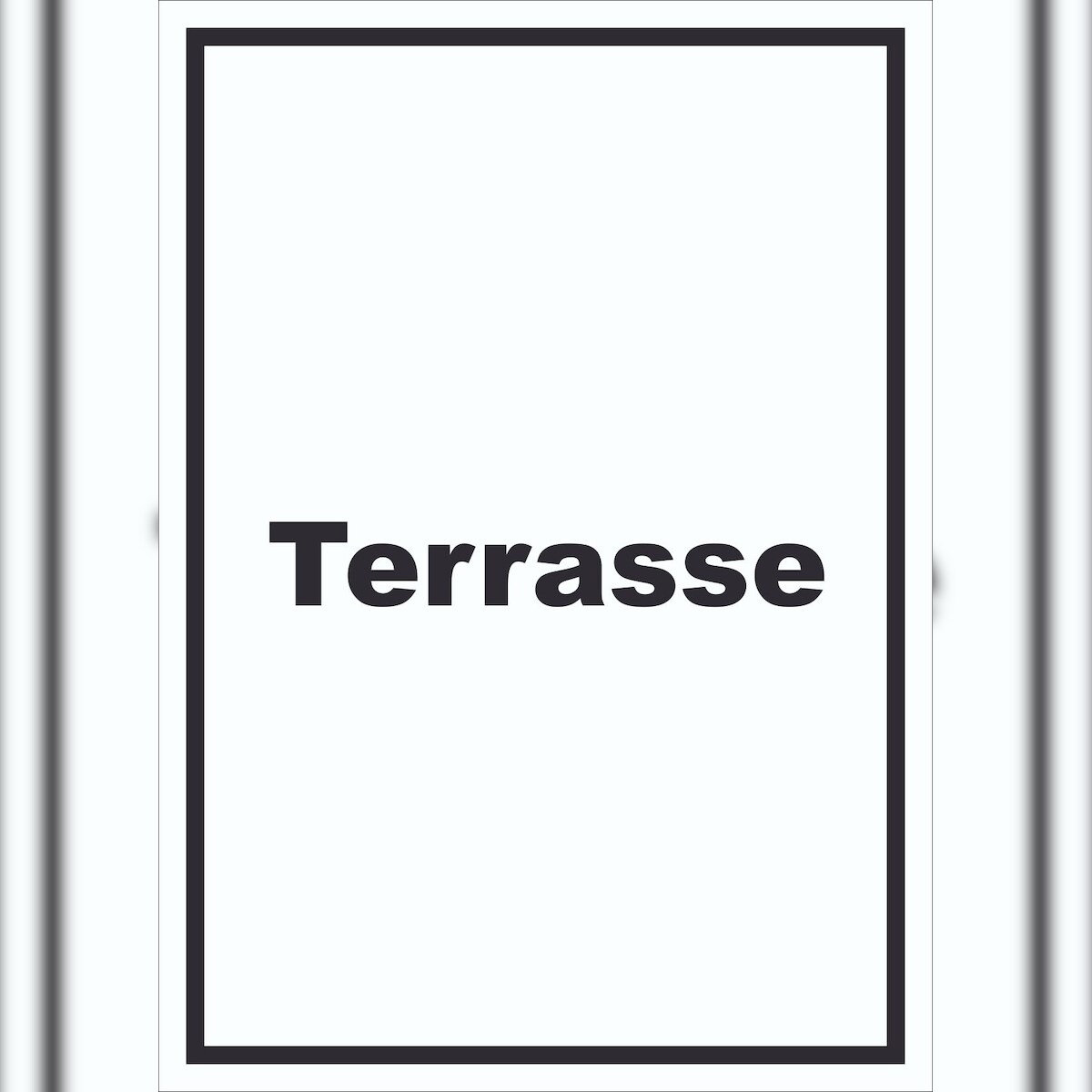 HB-Druck Terrasse Schild mit Text hochkant A6 Rückseite selbstklebend Image