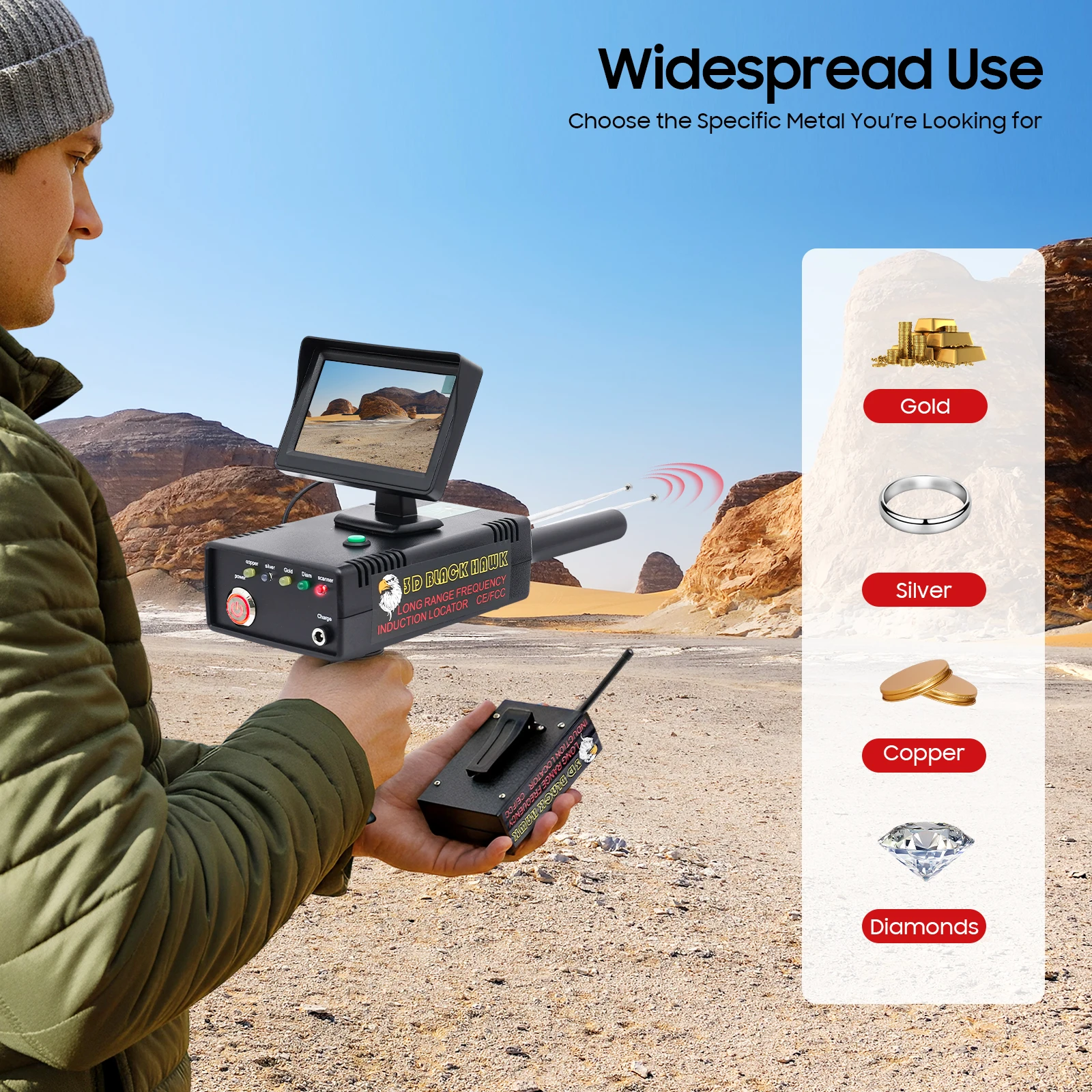 Professioneller Metalldetektor Gold Silber Edelstein-Finder 30m Tiefe Hochpräzise Ferngesteuerte Erkennung Weitbereichs-Schatzsucher Image