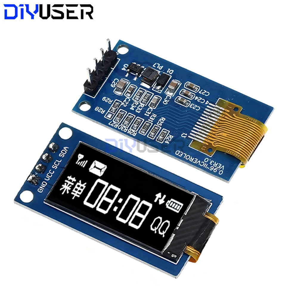 0,96 Zoll OLED-Display 64x128 SSD1107 SPI I2C Vertikaler Bildschirm Weiß für Arduino Raspberry Pi ESP32 Image