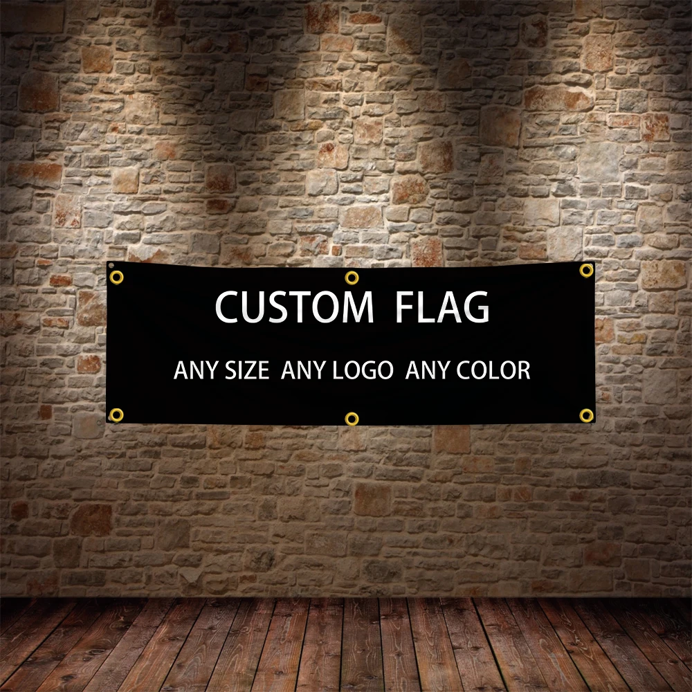 Benutzerdefinierte Banner-Flagge, 2 x 8 Fuß, 60 x 240 cm, jede Größe, Logo-Text, Sport, Club, drinnen und draußen, lebendige Farben, Dekoration, Werbeaktion, doppelt genäht Image