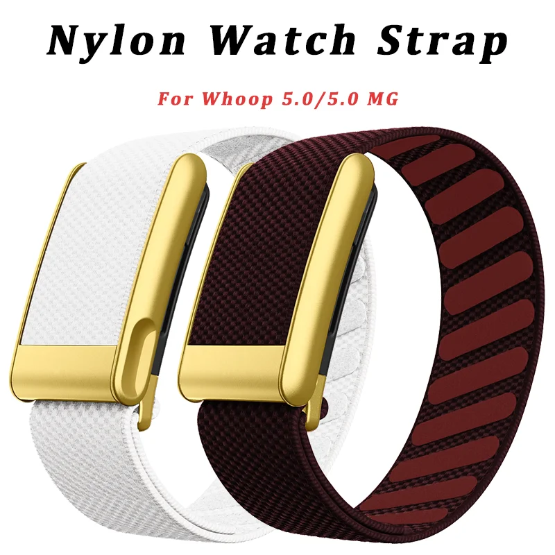 Offizielles Nylon-Fitnessband für Whoop 5.0/5,0 MG, atmungsaktiv, tragbar, für Gesundheit, Fitness, Aktivität, Tracker, verstellbare Riemen