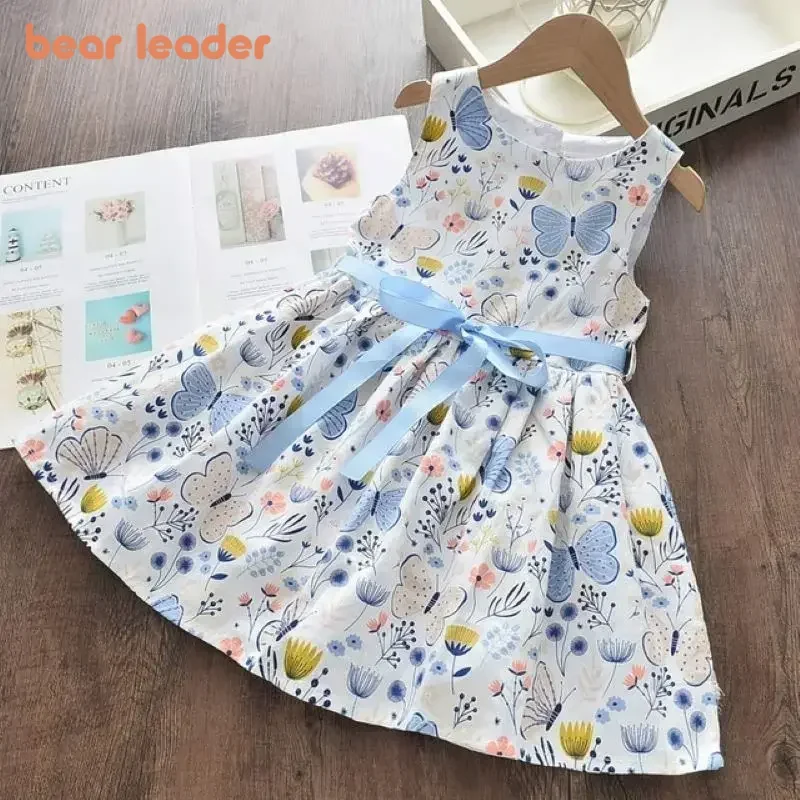 Bär Führer Sommer Neue Blume Gedruckt kinder Kleidung Mode Einfache Prinzessin Kleid Koreanische Version Mädchen Casual Kleider Image