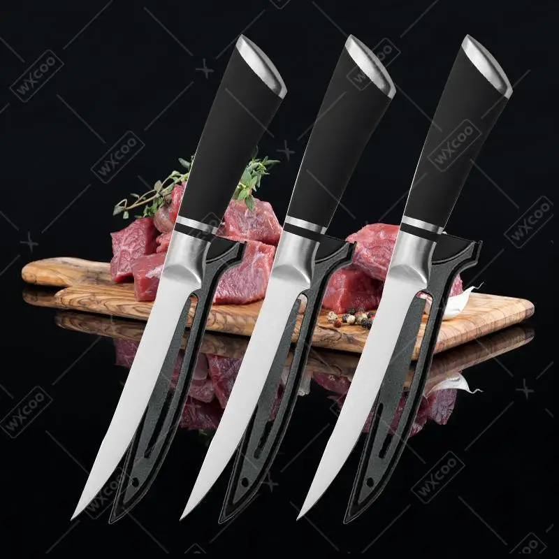 Filetmesser aus Edelstahl, professionelle japanische Fischmesser zum Schneiden von Fleischbeil, Geflügel mit rutschfestem Ausbeinmesser Image