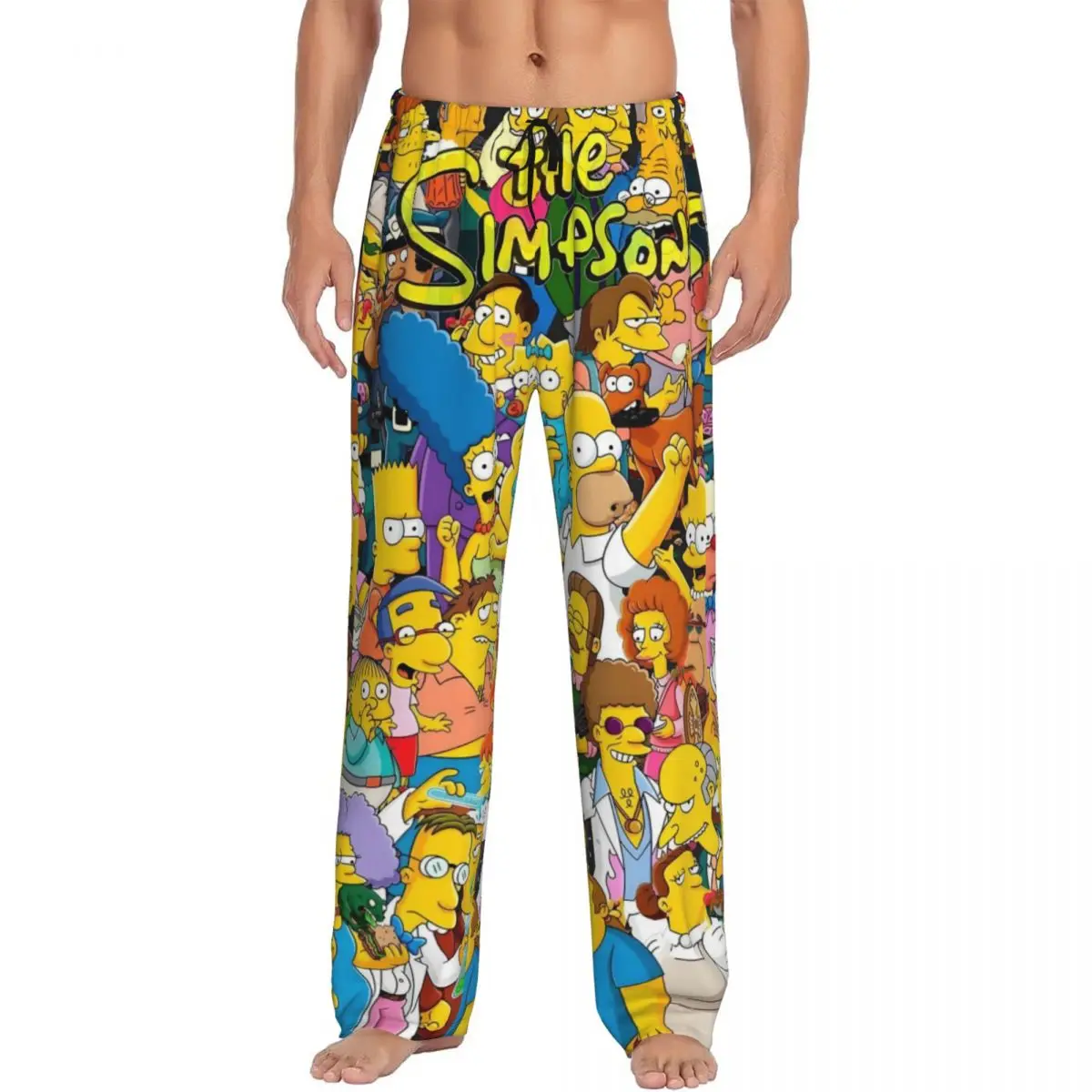 Individuell Bedruckte S-Simpsones-Anime Pyjamahose Herren Animierte Sitcom Schlafanzughose mit Taschen Image