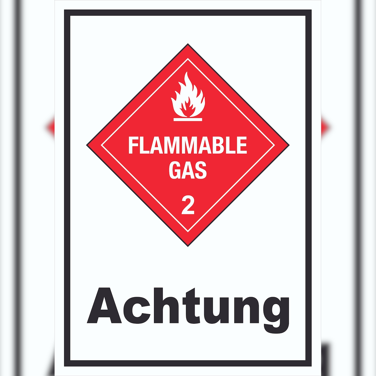 HB-Druck Schild Entzündliche Gase Achtung Flammable Gas Flamme hochkant A6 (105x148mm) Image