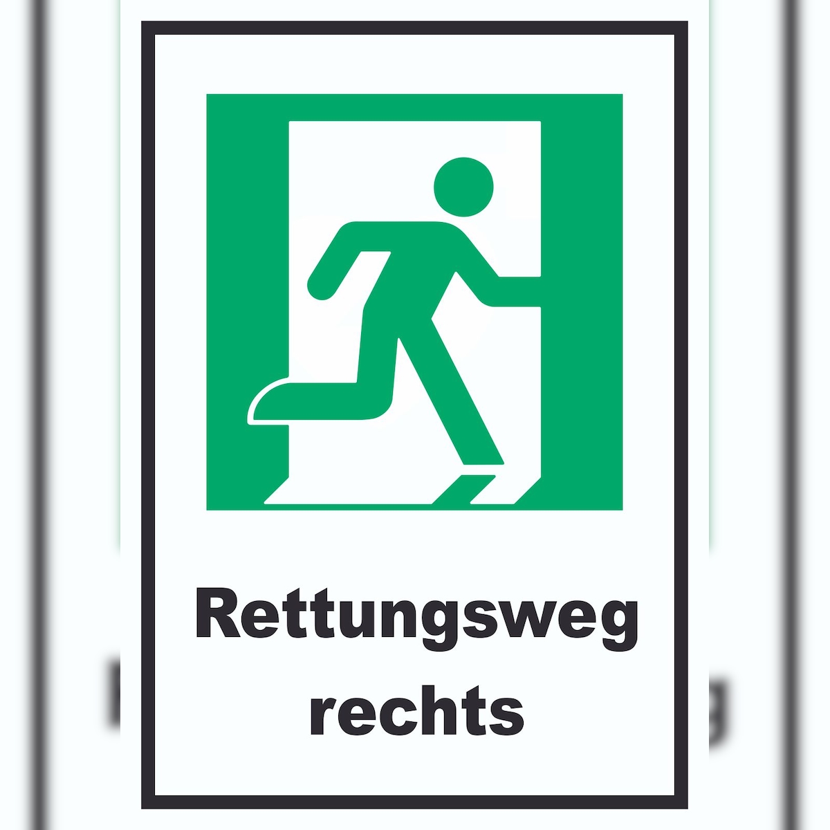 HB-Druck Rettungsweg rechts A2 Rückseite selbstklebend Schild Image