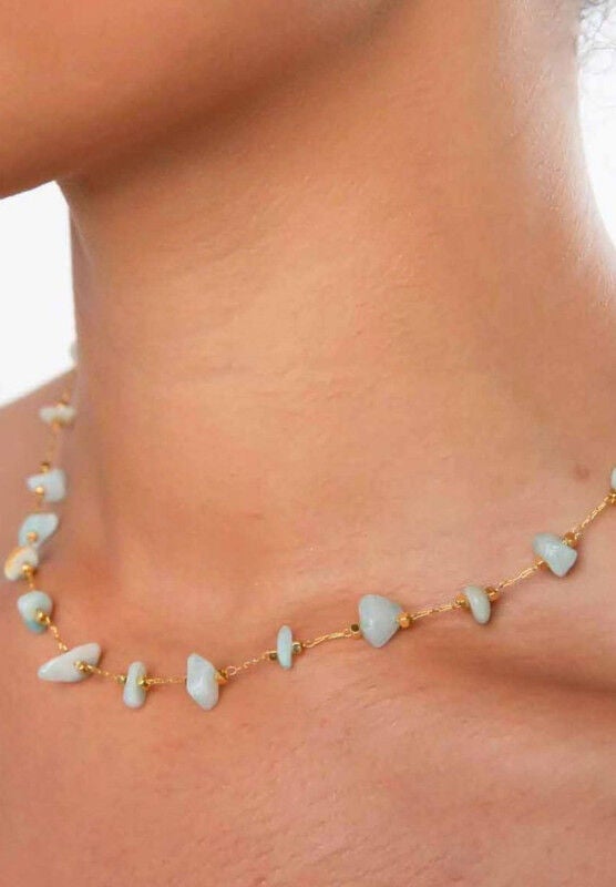 Plus Size Women's Indie Aqua Necklace by RAD + RAE in Gold (Size ONE SIZE)