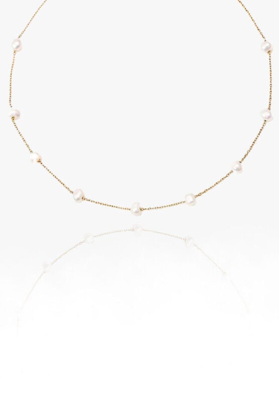 Plus Size Women's Mila Pearl Necklace by RAD + RAE in Gold (Size ONE SIZE)