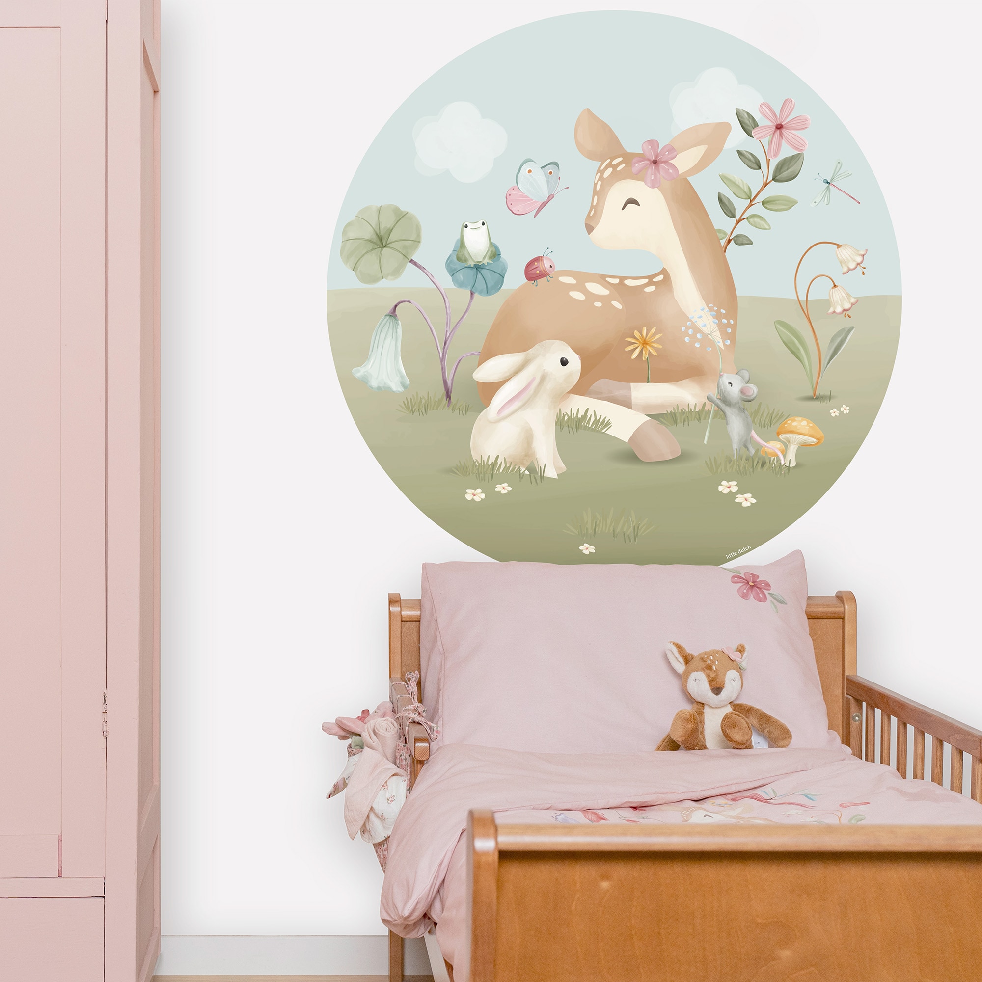 Wandtattoo LITTLE DUTCH "Wandsticker XL Fairy Garden (100x100cm)", mehrfarbig, H:100cm, Wandtattoos