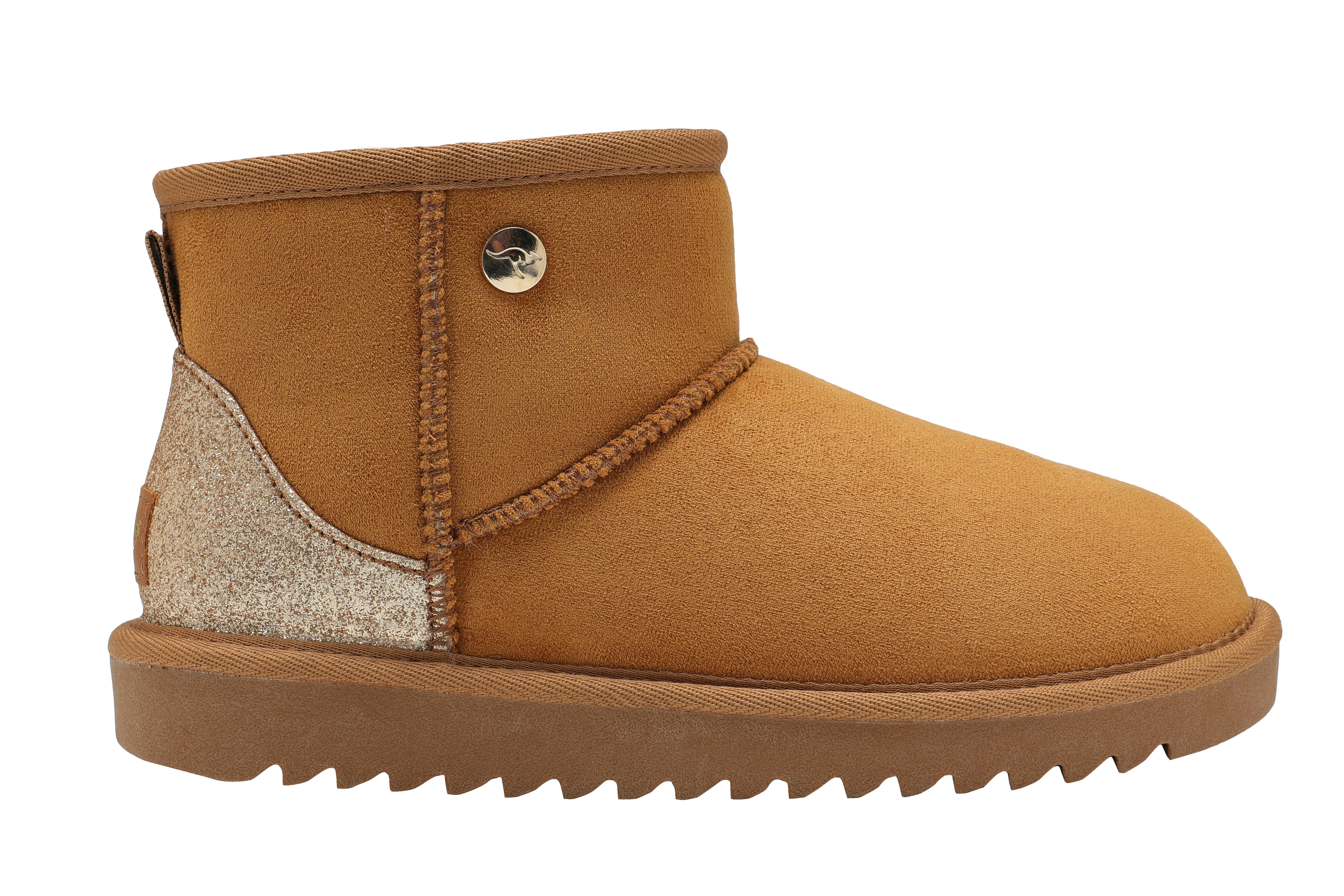 Schlupfboots KANGAROOS "K-UW BROOME", Damen, Gr. 37, braun (tan), Textil, Schuhe Schlupfboots, Winterschuhe, Winterboots, Snowboots, Schlupfstiefel