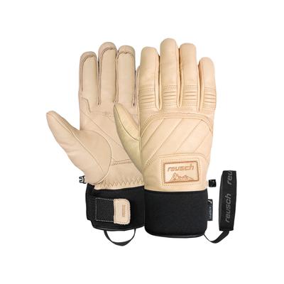 Skihandschuhe REUSCH "Legacy R-TEX XT", Damen, Gr. 10, beige (beige, schwarz), 50% Polyester, 50% Rindsleder, mehrfarbig, Handschuhe, mit wasserdichter, atmungsaktiver Funktion Image