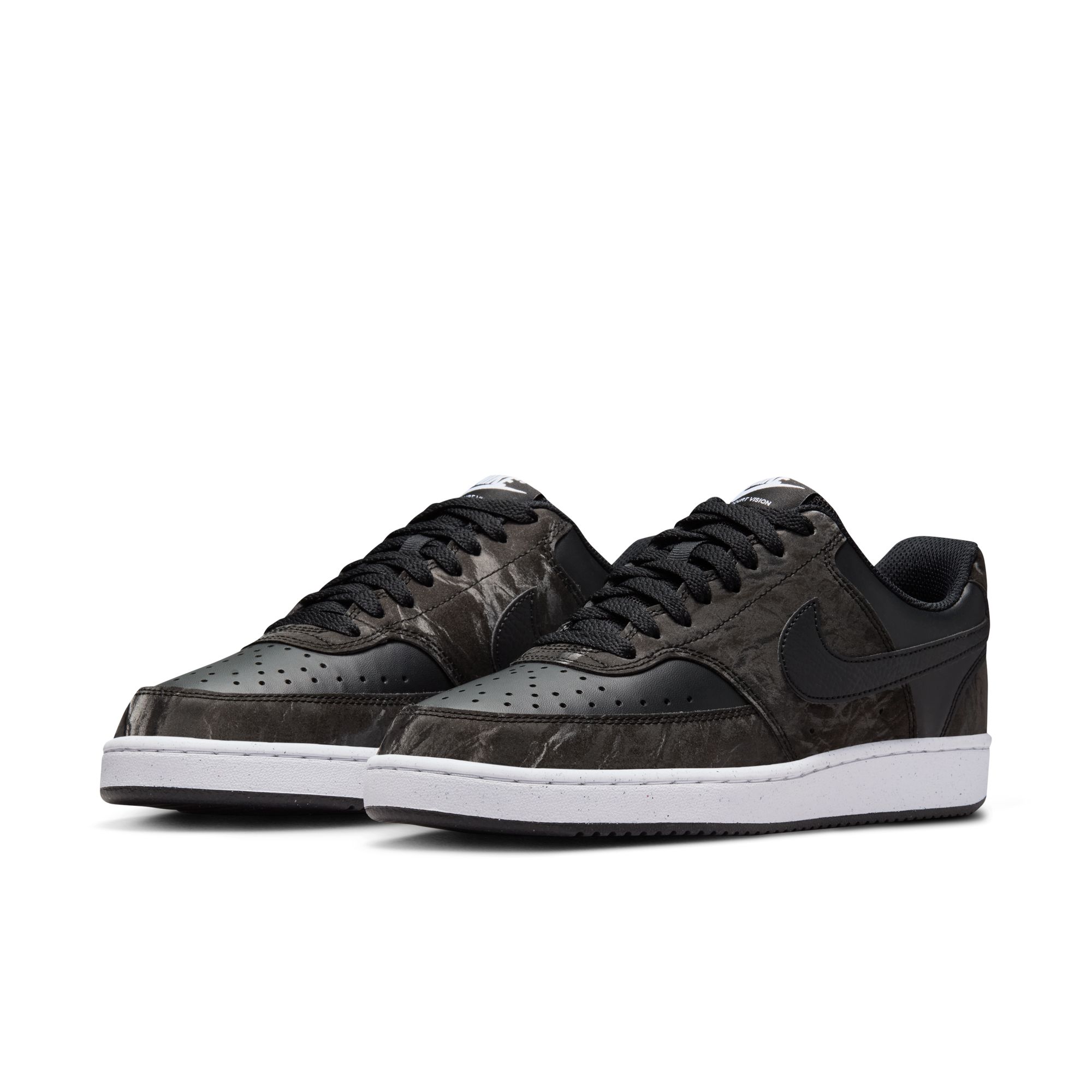 Sneaker NIKE SPORTSWEAR "W COURT VISION LO NN", Damen, Gr. 38,5, schwarz, schwarz, weiß, Synthetik, Schuhe Sneaker