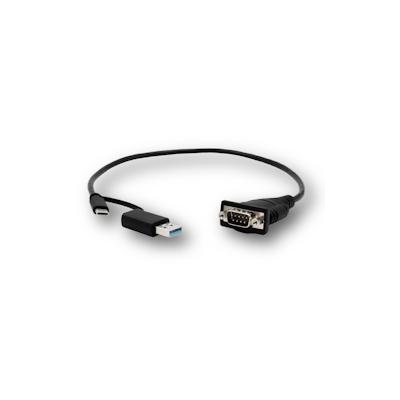 EXSYS EX-23001 USB 2.0 mit C- und A-Stecker zu 1 x Seriell RS-232 Kabel mit 9 Pin Stecker FTDI Chip-Set Image