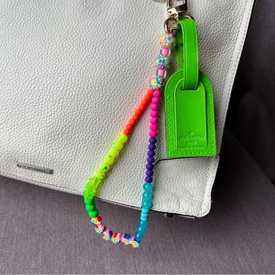 Louis Vuitton Accessories | Louis Vuitton Bag Charm Takashi Murakami Neon Green Rainbow Name Luggage Tag | Color: Green/Purple | Size: 2 Piece Set