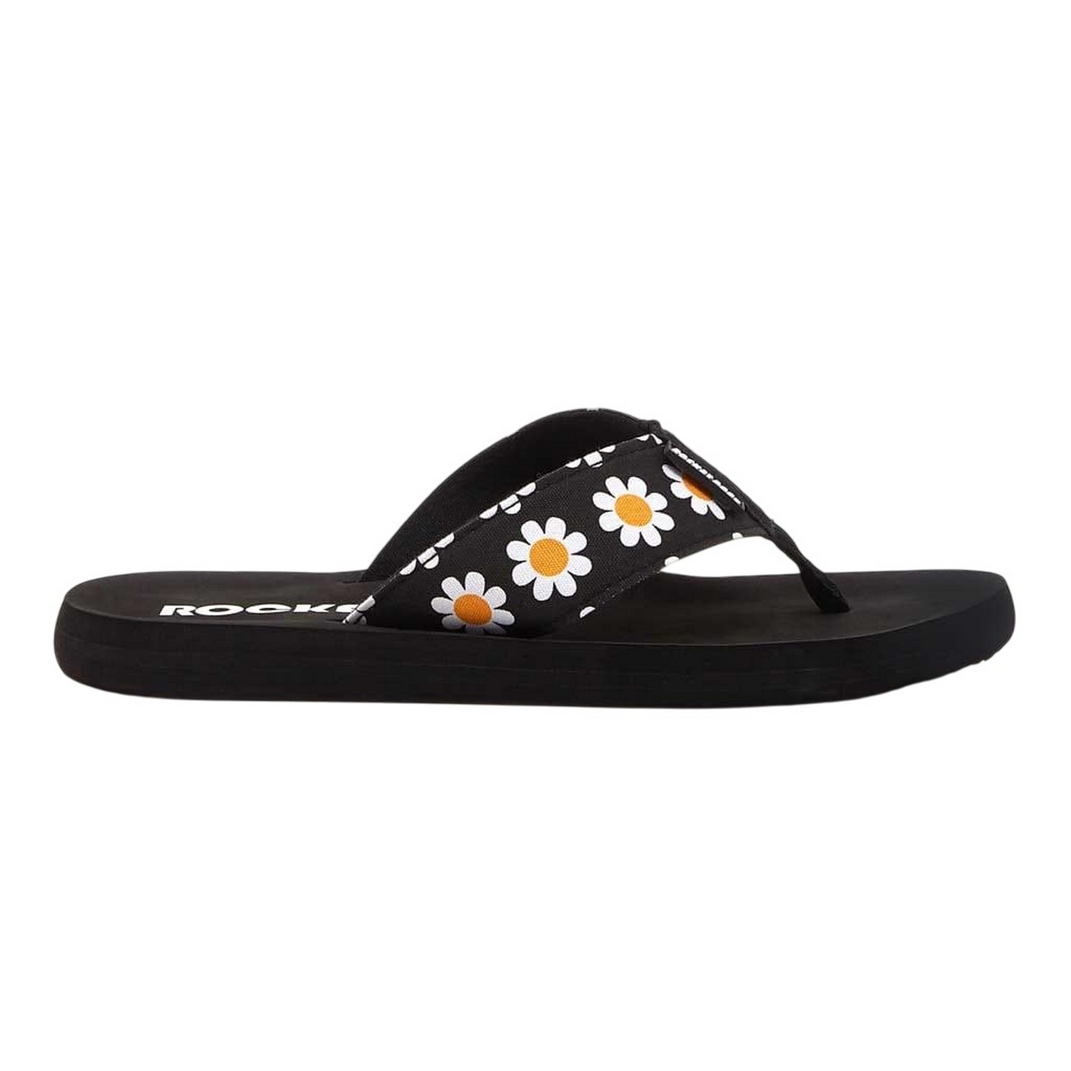 Rocket Dog - Damen Flipflops "Adios", Gänseblümchen (Schwarz)