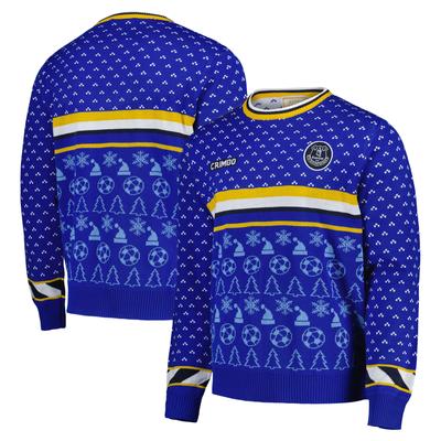 Everton Retro Weihnachtspullover – Royalblau/Gelb – Erwachsene Image