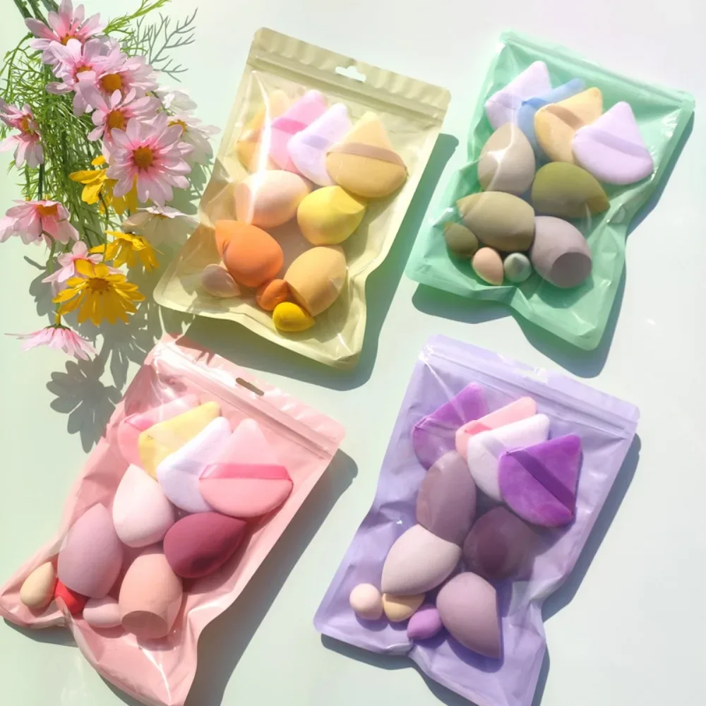 11/12 pièces cosmétique bouffée maquillage éponge mélangeur beauté oeuf fond de teint éponges poudre bouffée femmes maquillage accessoires outils de beauté