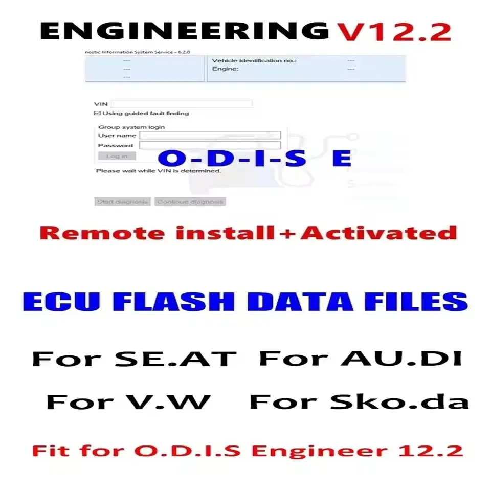 2024 ODIS-E V12.2.0 Software + ODIS ingeniería Flashdaten ECU Firmware limas de datos Flash para VW para AUDI para SEAT para SKO