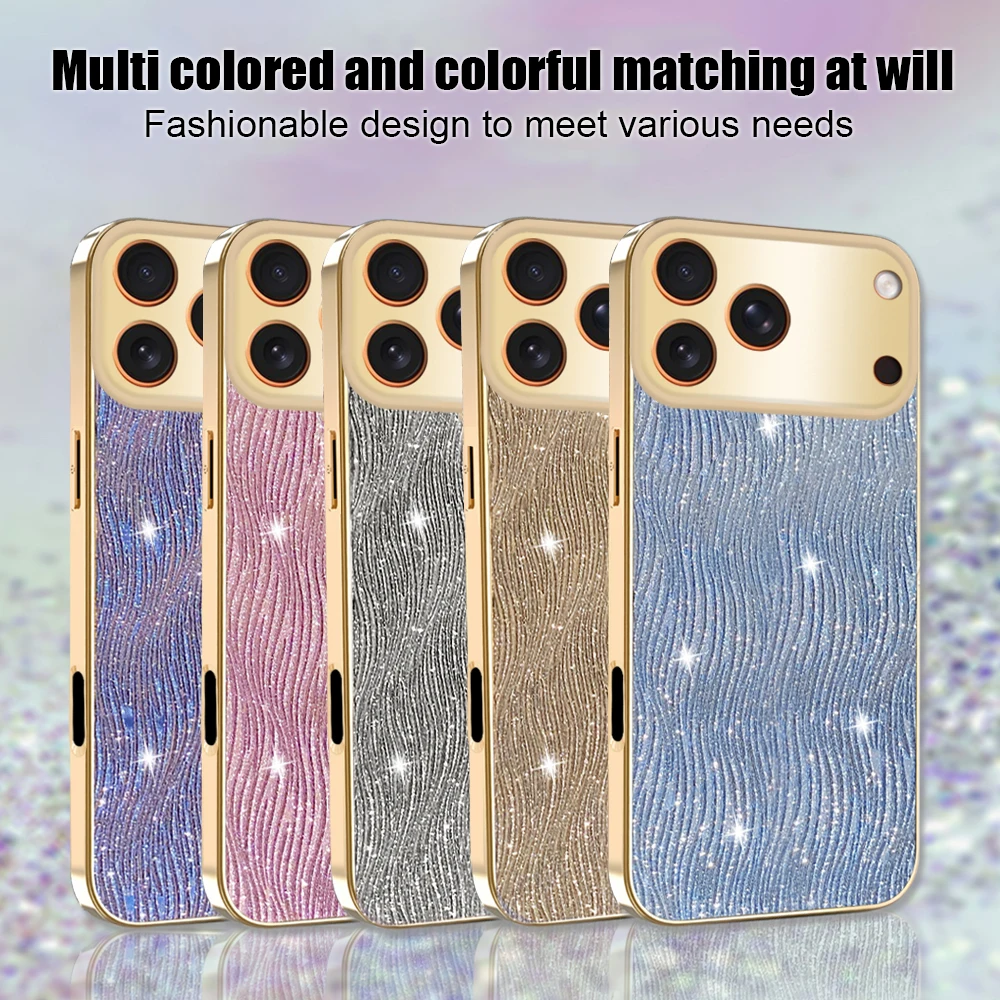 Water Ripple Electroplated Soft Case For iPhone 17 Pro Max 17Pro 17Air 17 Shockproof Protective Case Silicone Mobile Phone Cover