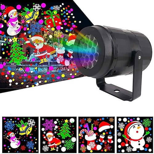 16 Muster Weihnachtsprojektor Dekoration Innenbeleuchtung LED Laserprojektor Schneeflockenlampe Party Neujahr Outdoor Home Garten Image