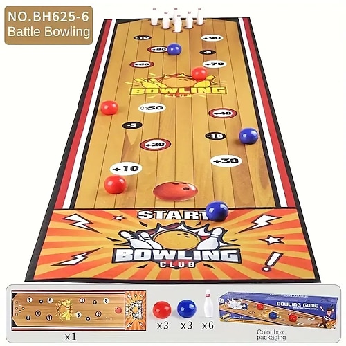 1 Set 3-in-1 Multisport-Battle-Brettspiel - Fußball-Bowling Curling-Desktop-Interaktionsspiel für Familienabende Partyspiele - ideale Tischdekoration für Weihnachten und Geburtstage Image