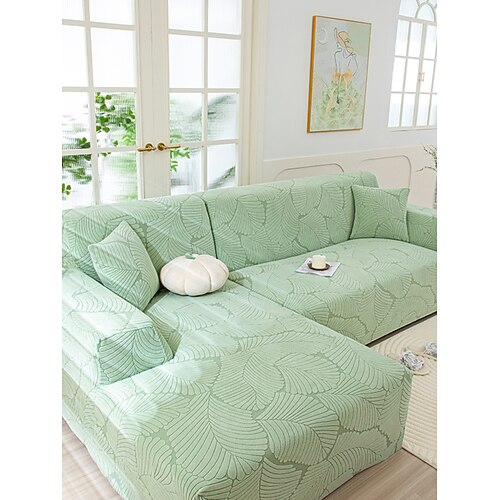 Elastischer Sofabezug aus Jacquard-Samt für alle Jahreszeiten, dicker, rutschfester und spritzwassergeschützter, vollständig umwickelter Schonbezug, maschinenwaschbarer, staubdichter und farbechter Image