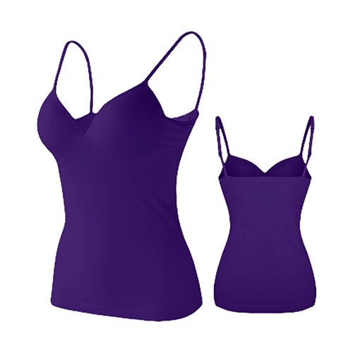 Damen Spaghettiträger-BH Riemchen-Sport-BHs Träger Unterwäsche Lässig Atmungsaktiv Lang Rückenfrei Einfarbig Sport Sportkleidung Hellrosa Dunkelviolett Training Fitness Jaga Image