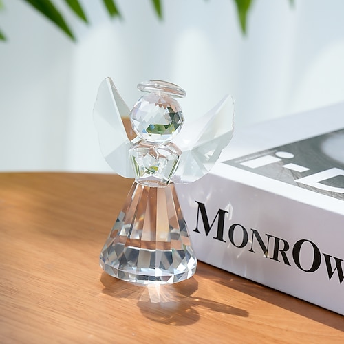 1 Stück Kristall-Engel-förmiges dekoratives Kunsthandwerk Fensterbankprisma Lichtfangender dekorativer Sonnenfänger Dekorative Ornamente Geeignet für Fest- und Feierdekoration Heimdekoration Image