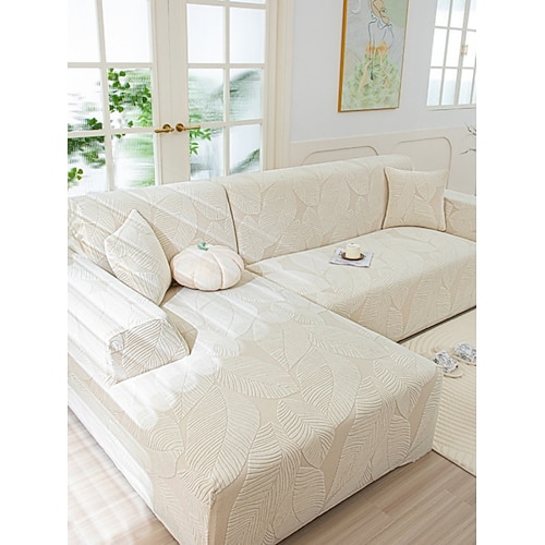 Jacquard-Sofabezug, Ganzjahres-Elastischer Schonbezug mit Schneeflockenmuster, Verdickter Rutschfester Sofaschutz für die Feiertagsdekoration, Universelle Passform Image