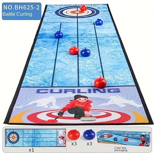 1 Set 3-in-1 Multisport-Battle-Brettspiel - Fußball-Bowling Curling-Desktop-Interaktionsspiel für Familienabende Partyspiele - ideale Tischdekoration für Weihnachten und Geburtstage Image
