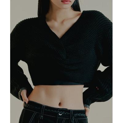 romanticcrown Twisted cable knit_black