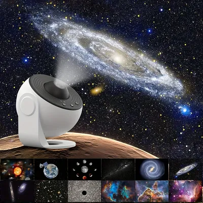 1PC LED Night Light Planetarium Galaxy Star Projector Lamp 360° Rotate for Bedroom Halloween Valentines Day Gift Wedding Decor