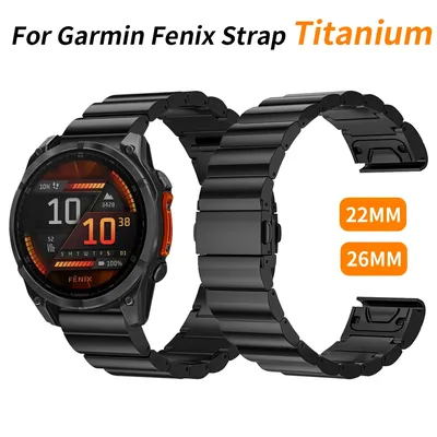 26mm 22mm Quickfit Titanium Strap For Garmin Fenix 8 E 7 7X 6X Pro/Tactix 8 Epix Pro Gen 2 51mm 47mm/Enduro 3 Metal Watchband