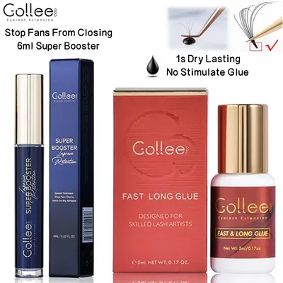Gollee Sensitive Eyes 6ml Super Booster Help Accelerator Bonder Glue Aloe Fast Long Glue 1S Dry Waterproof Lash Extension Glue
