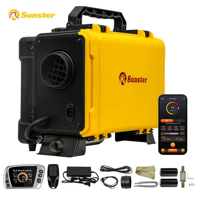 8KW HTB1 TOOLBOX Diesel Air Heater 12V 220V Portable Diesel Air Heater With Bluetooth&Ventilation Mode for Car,RV,Camper,Home