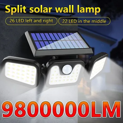 9800000LM High Powerful Solar Outdoor Lights Split Solar LED Light Waterproof Outdoor Solar Lamp Garden Motion Sensor Wall Light