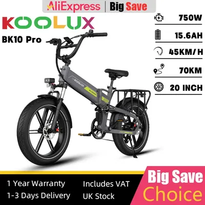 KOOLUX BK10 Pro Ebike 750W 48V 15.6Ah 20*4.0 Inch Fat Tire Folding Electric Bicycle Mountain Snow Hydraulic Brakes Electric Bike