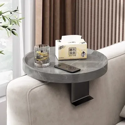 Mobile Mini Coffee Table Adjustable Armrest Waterproof Stain Resistant Corner Storage Tray Furniture Living Room