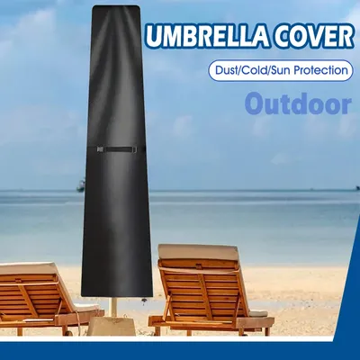Garden Parasol Cover Oxford Cloth Banana Umbrella Cover with Zipper Weatherproof Patio Parasol Dust Cover for Outdoor Umbrellas