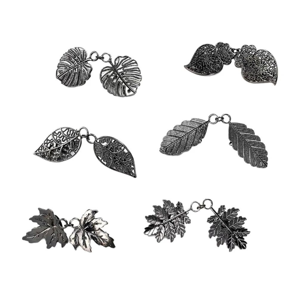 Retro Blatt Pullover Clips Strickjacke Schal Schal Kragen Brosche Clips Kleid Shirts Zurück Cinch Clip für Weibliche Mädchen Frauen Kleidung Image